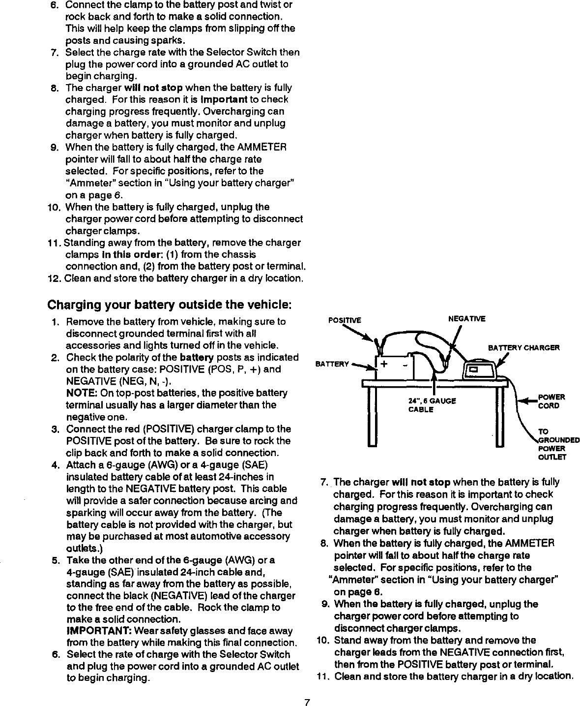 Page 8 of 12 - Sears 20071211 User Manual  BATTERY CHARGER - Manuals And Guides L0305335