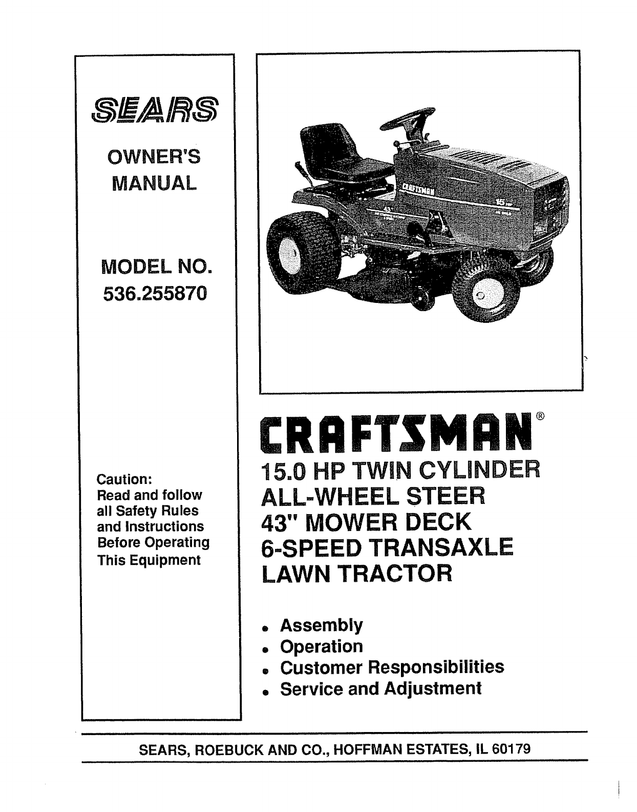 Sears 536 25587 Users Manual