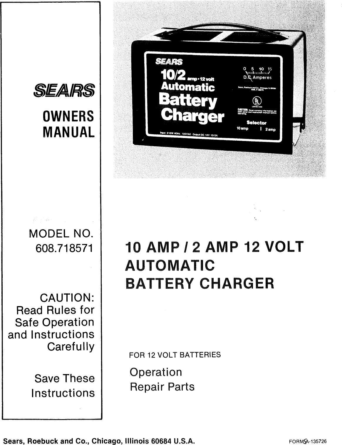 Page 1 of 6 - Sears Sears-608-718571-Users-Manual-  Sears-608-718571-users-manual