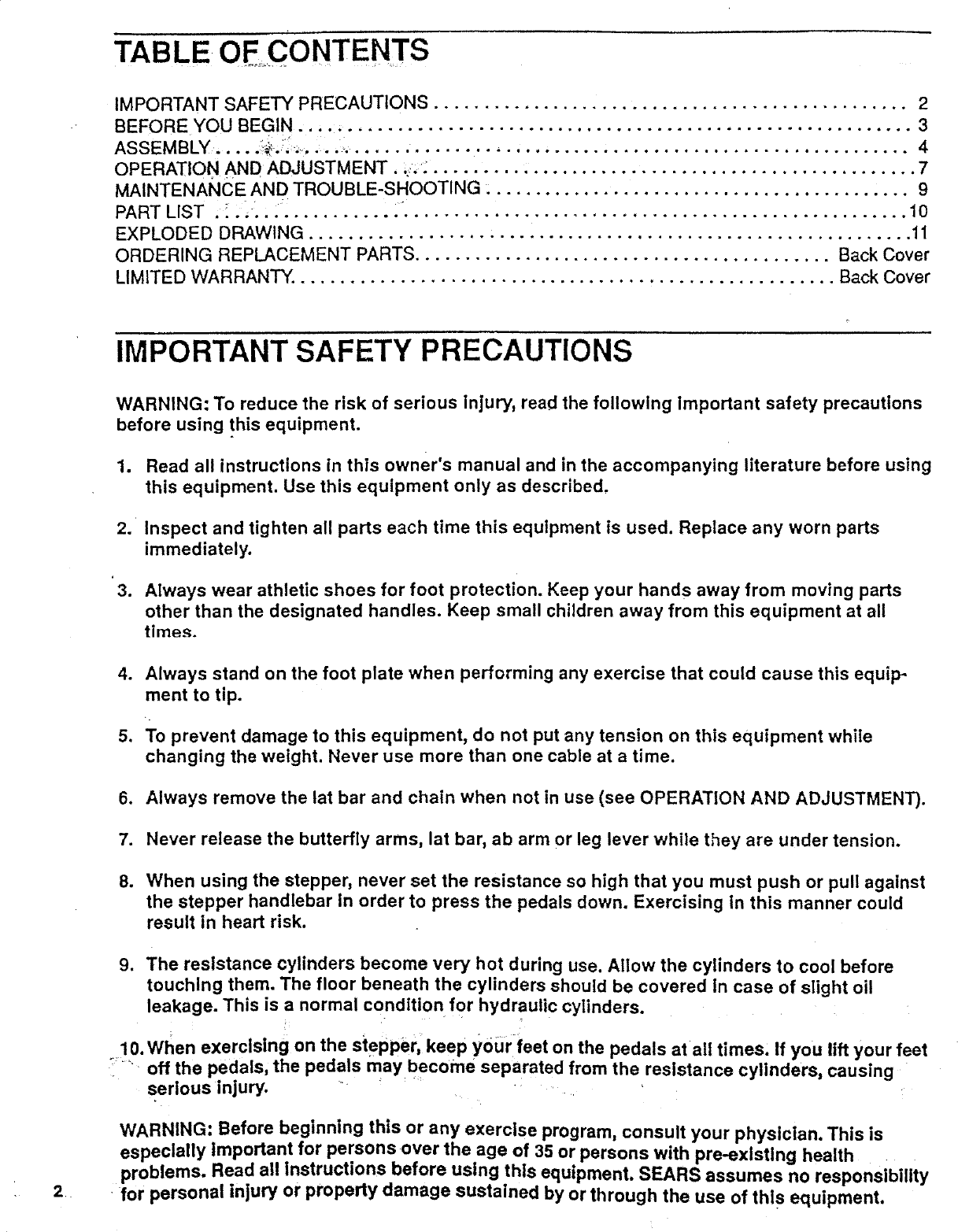 Page 2 of 12 - Sears Sears-831-159231-Users-Manual-  Sears-831-159231-users-manual