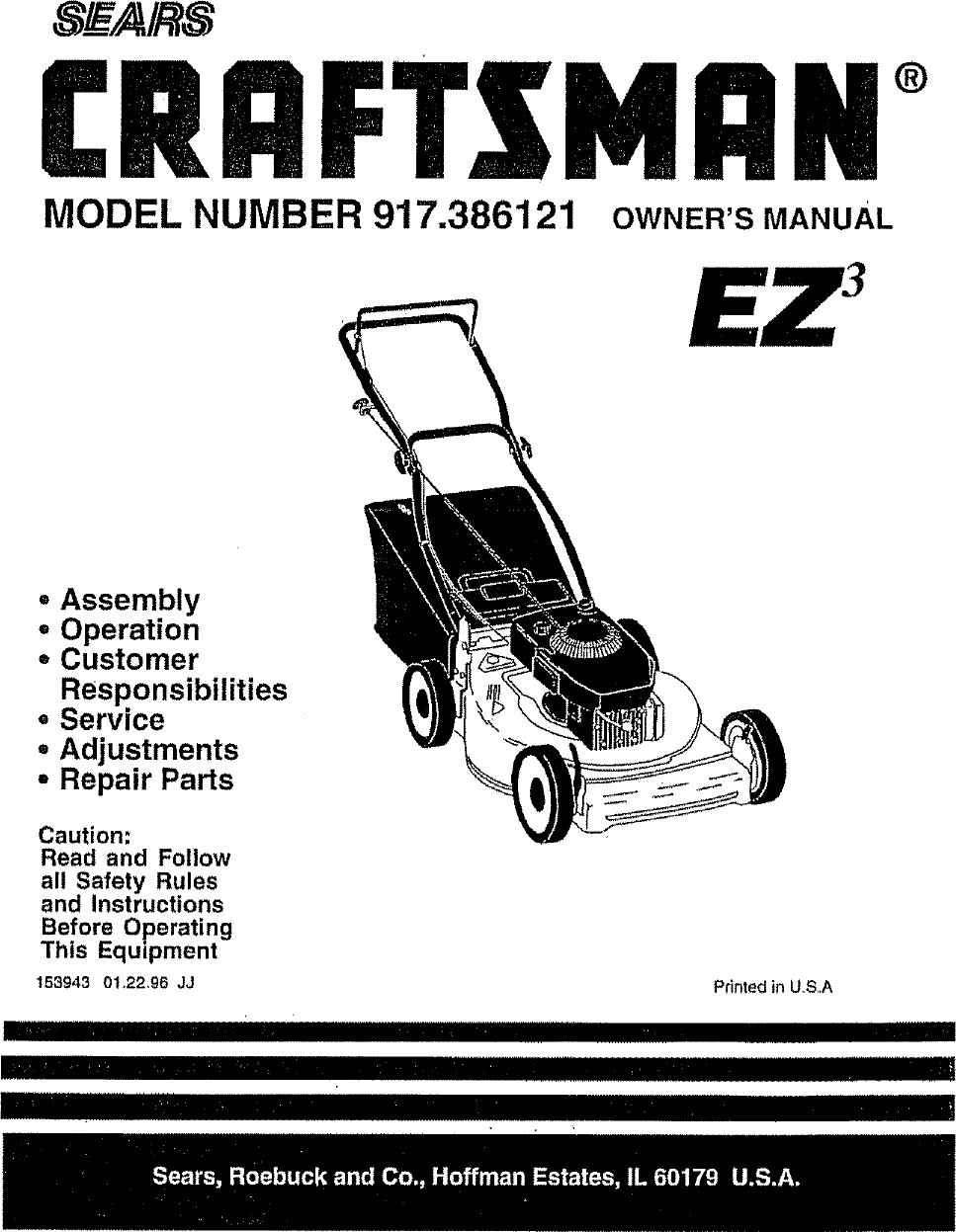 Sears 917386121 Users Manual