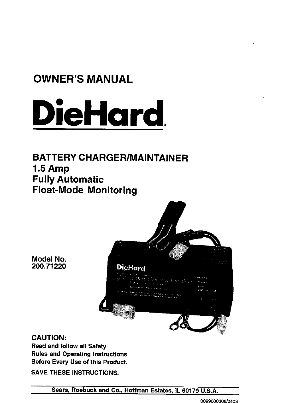 Sears Diehard 200 7122 Users Manual
