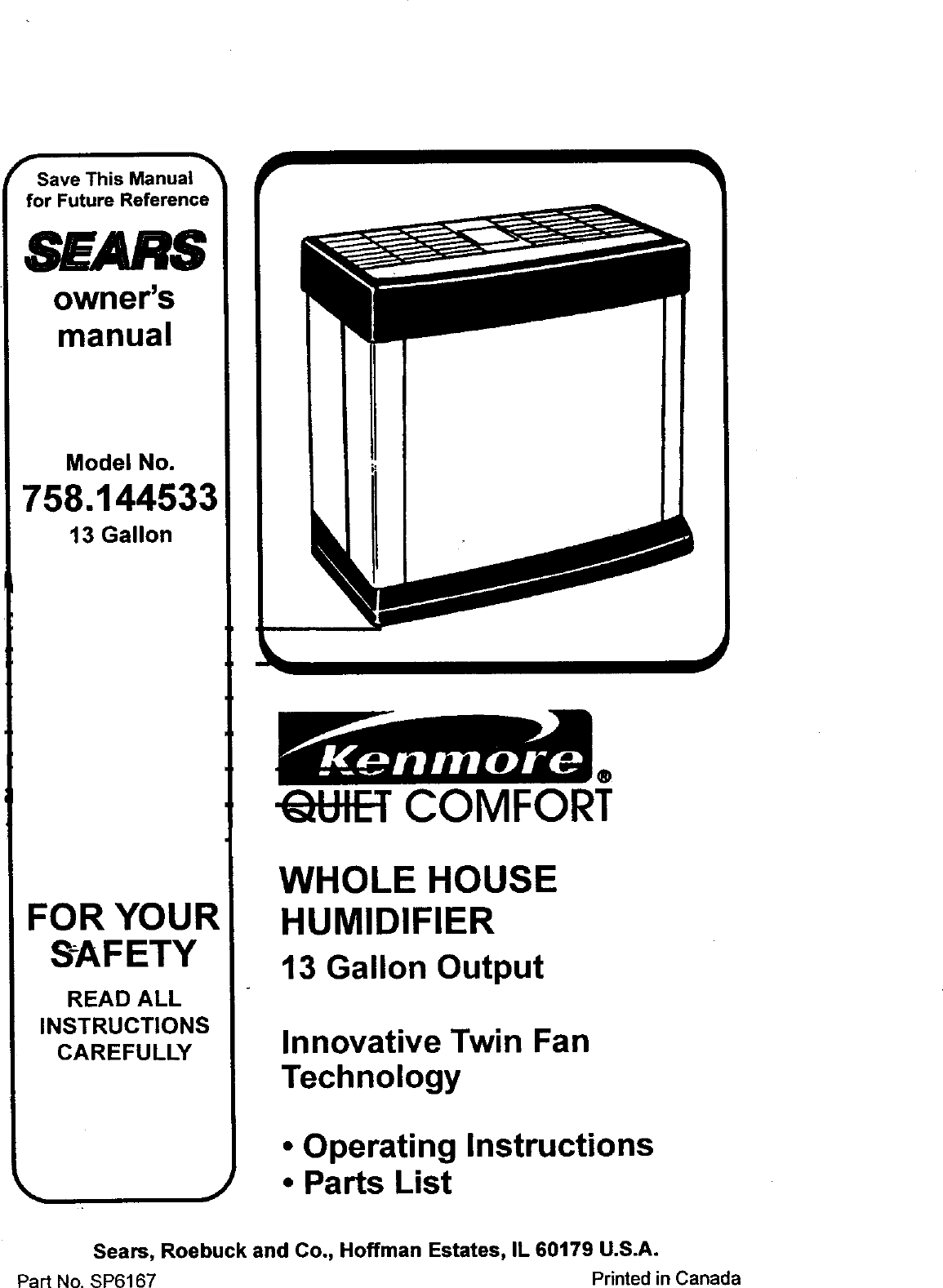 Sears Kemore 758 144533 Users Manual