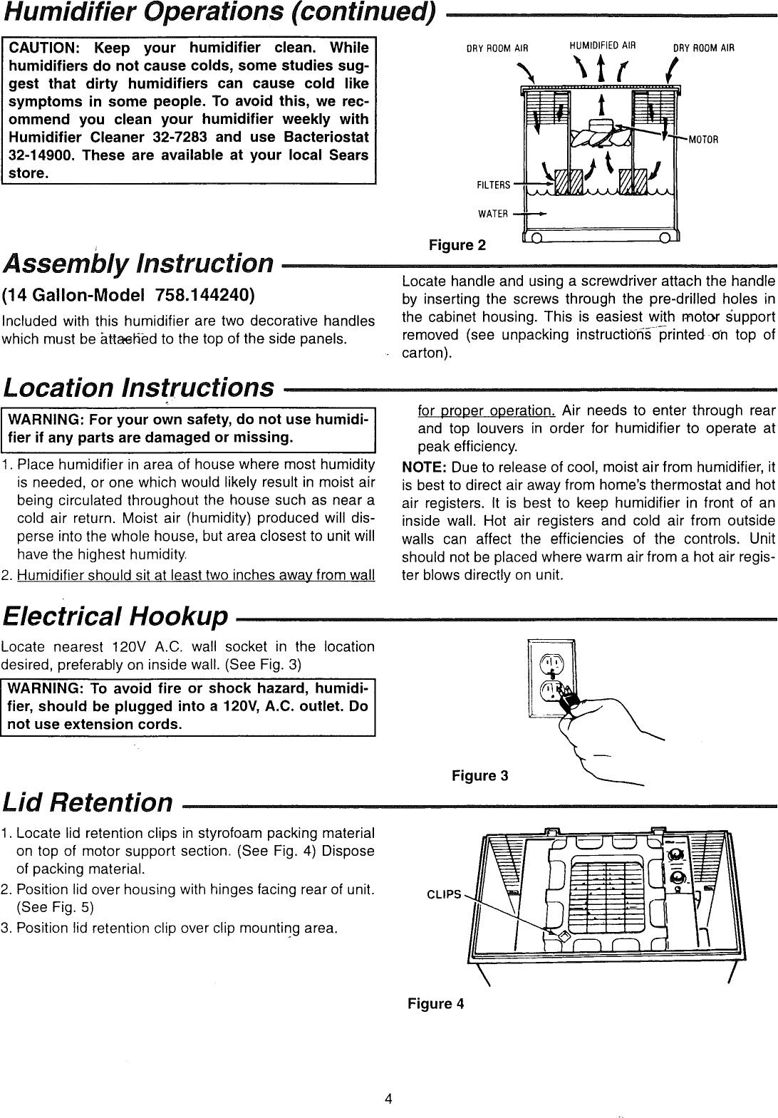 Sears Kenmore Quiet Comfort 758 144120 Users Manual