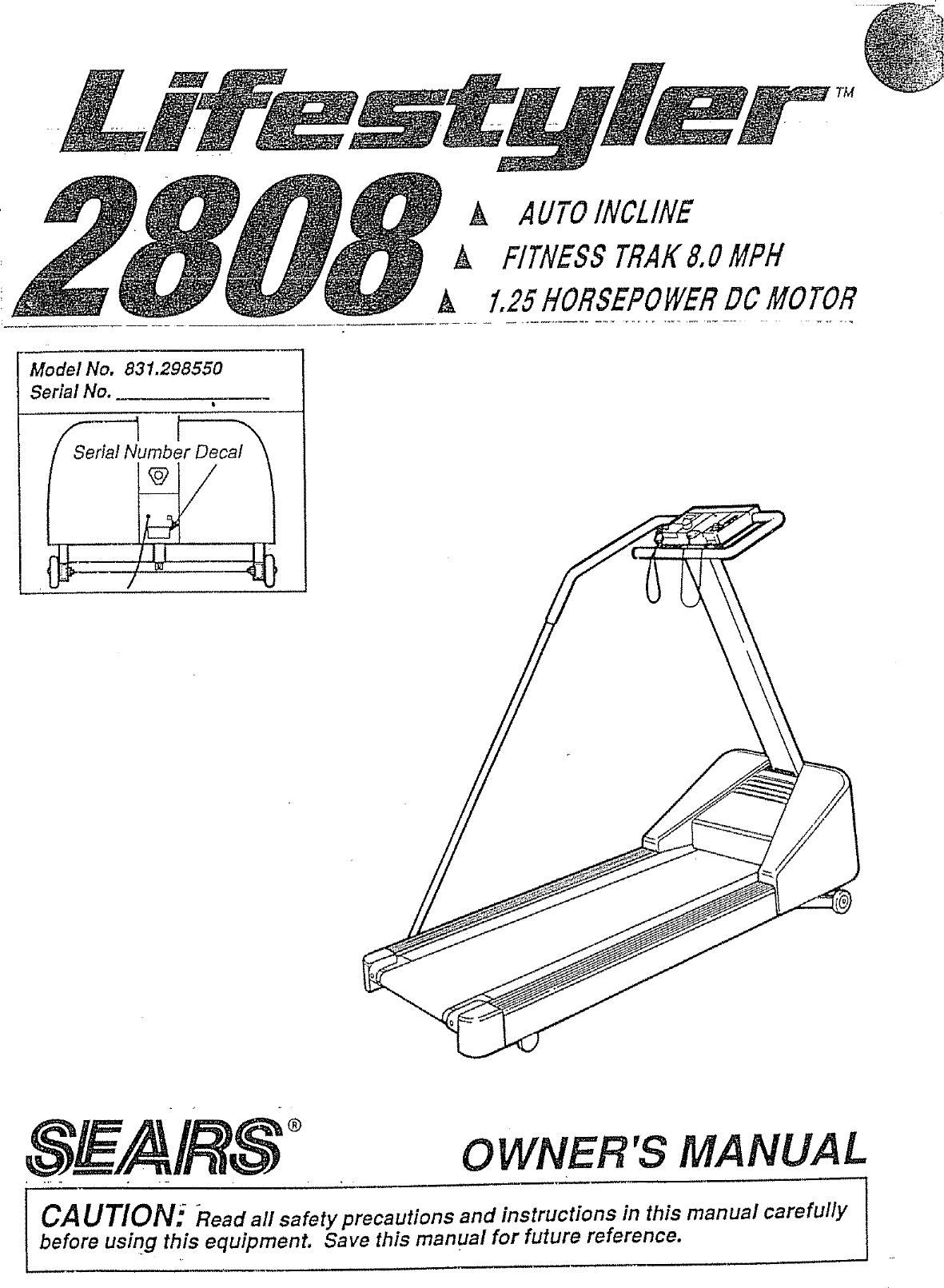 Page 1 of 12 - Sears Sears-Lifestyler-831-298And50-Users-Manual-  Sears-lifestyler-831-298and50-users-manual