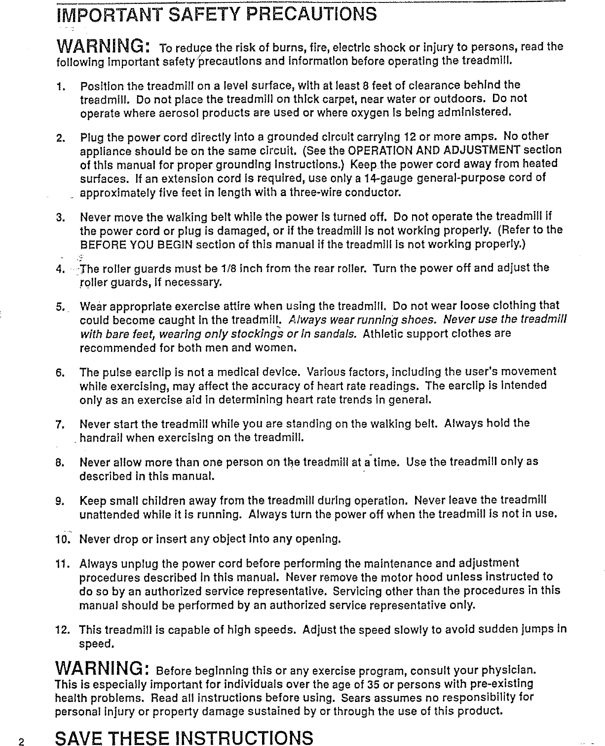 Page 2 of 12 - Sears Sears-Lifestyler-831-298And50-Users-Manual-  Sears-lifestyler-831-298and50-users-manual