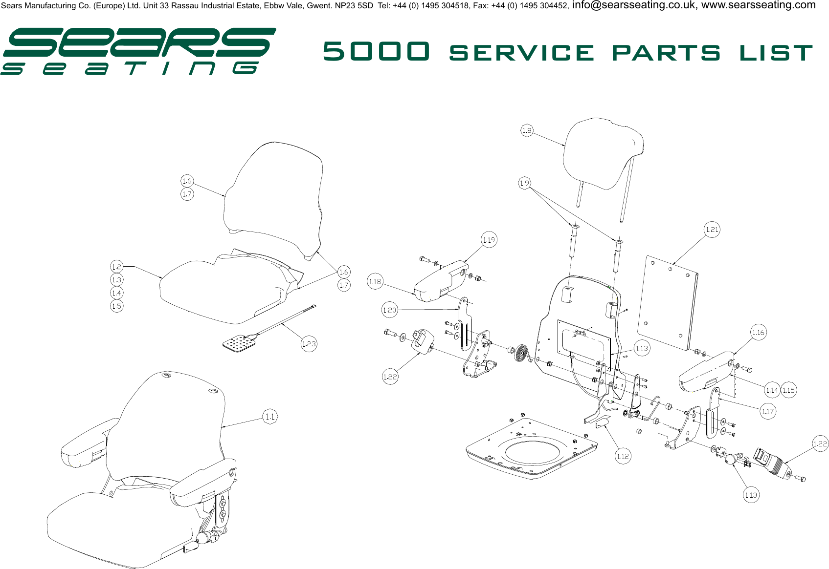 Sears Seat Top 5000 Users Manual PARTS & FITTING INSTRUCTIONS LIST 01