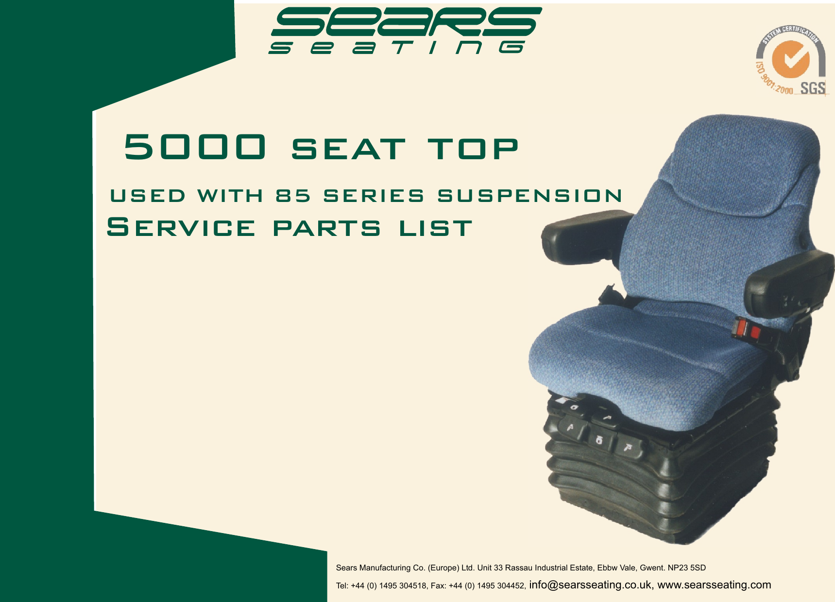 Page 5 of 10 - Sears Sears-Seat-Top-5000-Users-Manual- PARTS & FITTING INSTRUCTIONS LIST 01-05 No Prices  Sears-seat-top-5000-users-manual