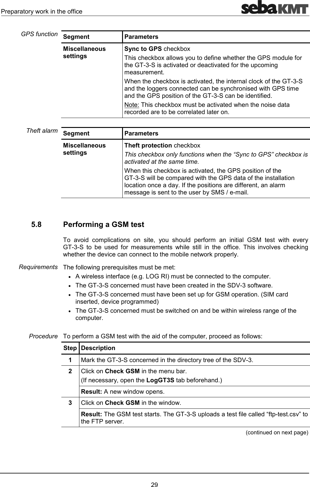 .!2!!1!*33" <Segment  Parameters Miscellaneous settings Sync to GPS""*@""*@1'3!D.#'3!D&amp;"6'!'"6'3!2"#)#!#40""*@"6'7!""*3D&amp;'))!""'"1"!'D.#'D.23D&amp;"'3'4""*@#"6''!"!''!"!!'!4Segment  Parameters Miscellaneous settings Theft protection""*@This checkbox only functions when the &ldquo;Sync to GPS&rdquo; checkbox is activated at the same time. 0""*@"6'7D.23D&amp;"#2!'D.'3""'1432!'33!7!##)!1#45.8  Performing a GSM test  6' "#2"  7 1 ' 2!3!#   D   6!1D&amp;   ' 3! #!#     33"4  66 ""*)!'6""""#!*2!2!143)2!!5##&bull; !!3"4)4+(D/#""'"#2!4&bull;D&amp;""!'#6"!'9E&amp;3!4&bull;D&amp;""!'#623!D2!4"!'!'7'6"2!)!##'&bull;D&amp;""!'#"''!!)3"#2!42!3!#D'3"#2!72!"'3Step Description 1  !*D&amp;""!''!"!1!39E&amp;42  "*Check GSM#!43"!172LogGT3S3!'4Result: '243  "*Check GSM'4Result:D!4D&amp;2'3"'F324"6G8.!6!4 "'@2)GPS function Theft alarm Requirements Procedure 