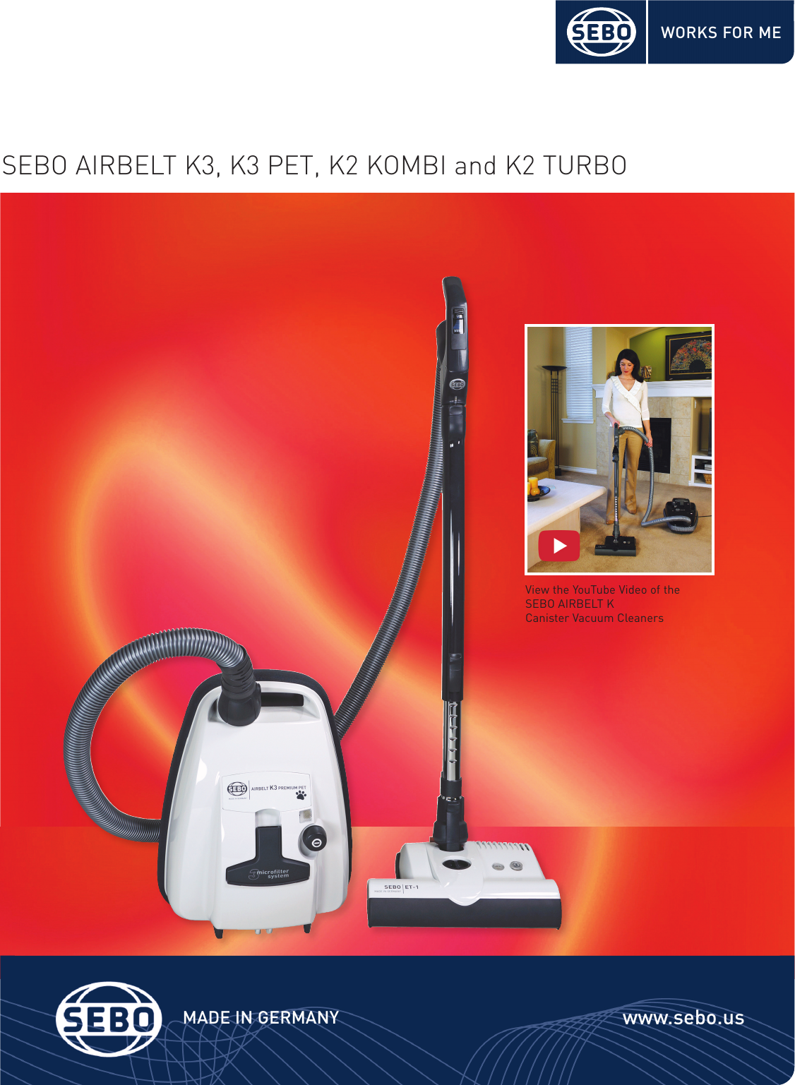 Page 1 of 4 - Sebo K3 PET AIRBELT K Canister Vacuum Cleaner - Brochure 2015. User Manual  To The 44480e1b-857b-4050-8b4d-88c7f21f4cc3