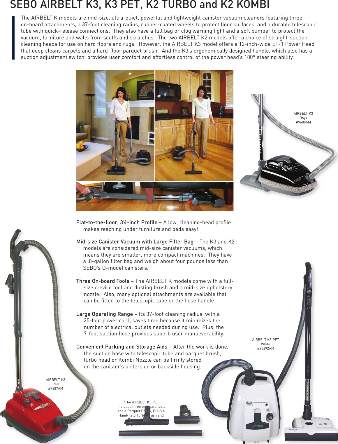 Page 2 of 4 - Sebo K3 PET AIRBELT K Canister Vacuum Cleaner - Brochure 2015. User Manual  To The 44480e1b-857b-4050-8b4d-88c7f21f4cc3