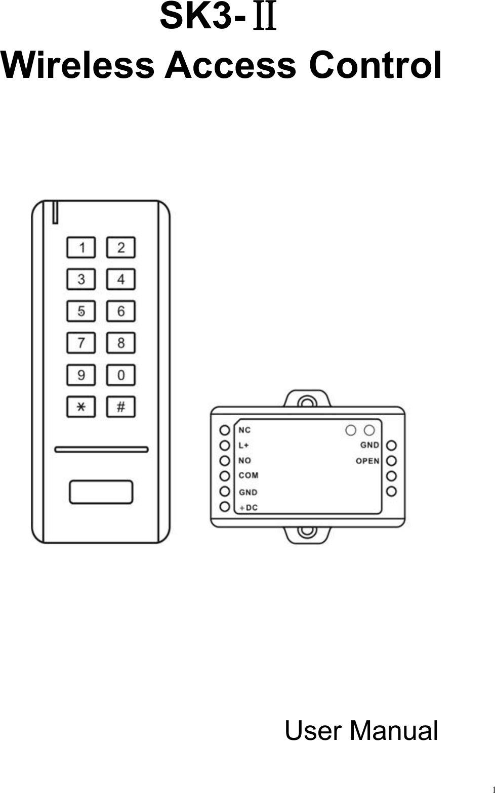 1SK3-ⅡWireless Access ControlUser Manual