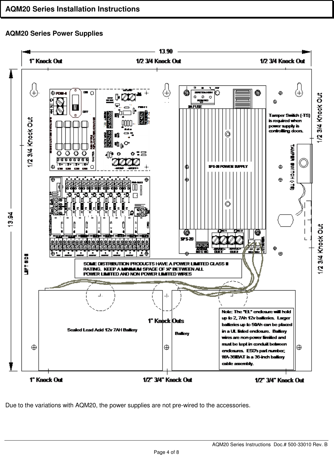 Page 4 of 8 - Securitron SPS-5 And SPS-10 Technical Sales Bulletin AQM-20 Installation Manual I 500-33010 B