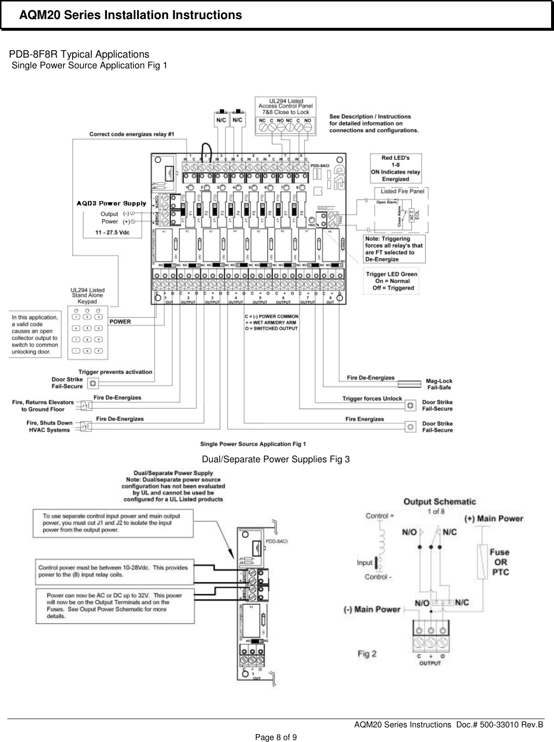 Page 8 of 8 - Securitron SPS-5 And SPS-10 Technical Sales Bulletin AQM-20 Installation Manual I 500-33010 B