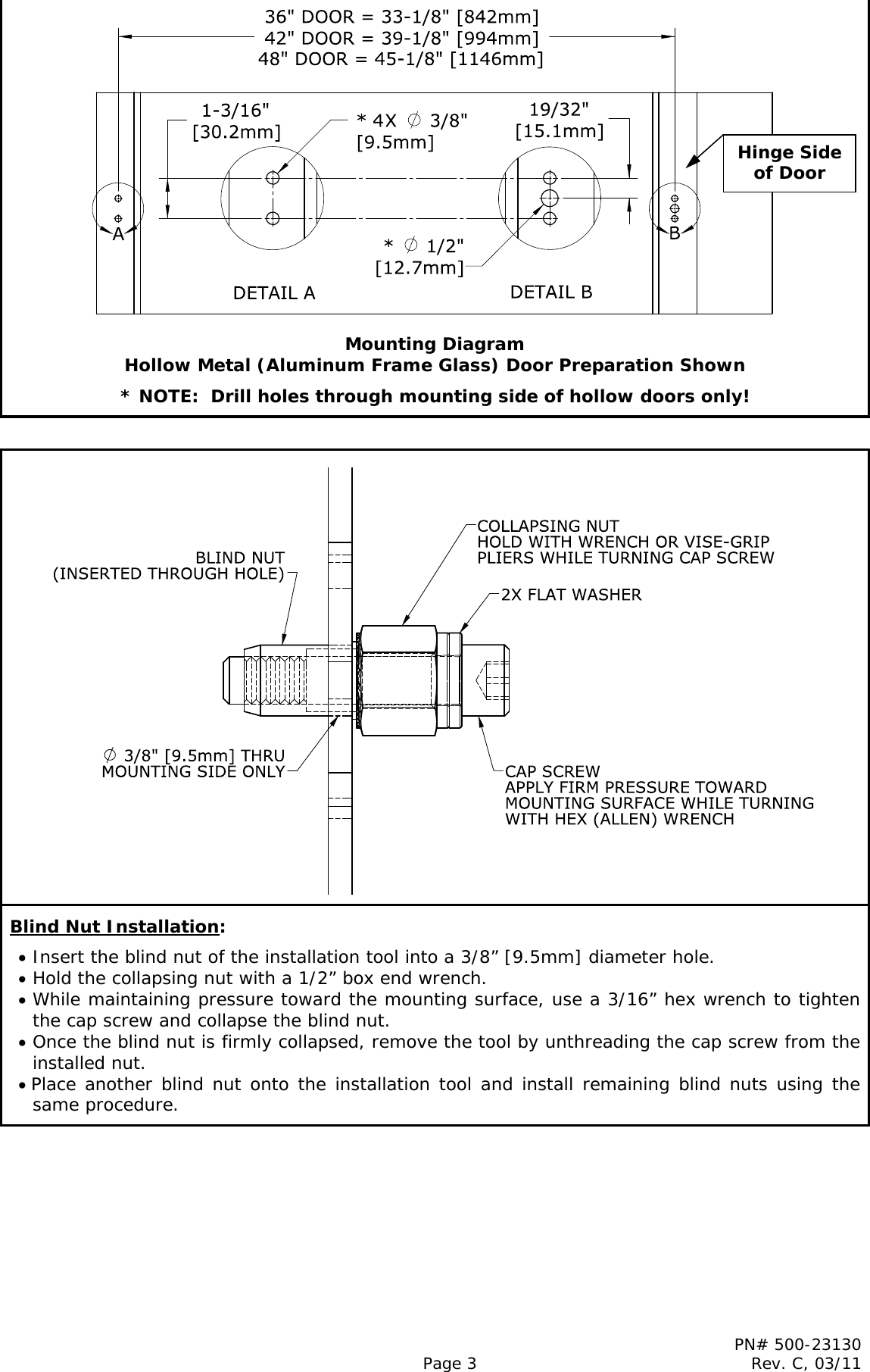 Page 3 of 8 - Securitron - EMB 500-23130_C Installation Instructions I 500-23130 20C