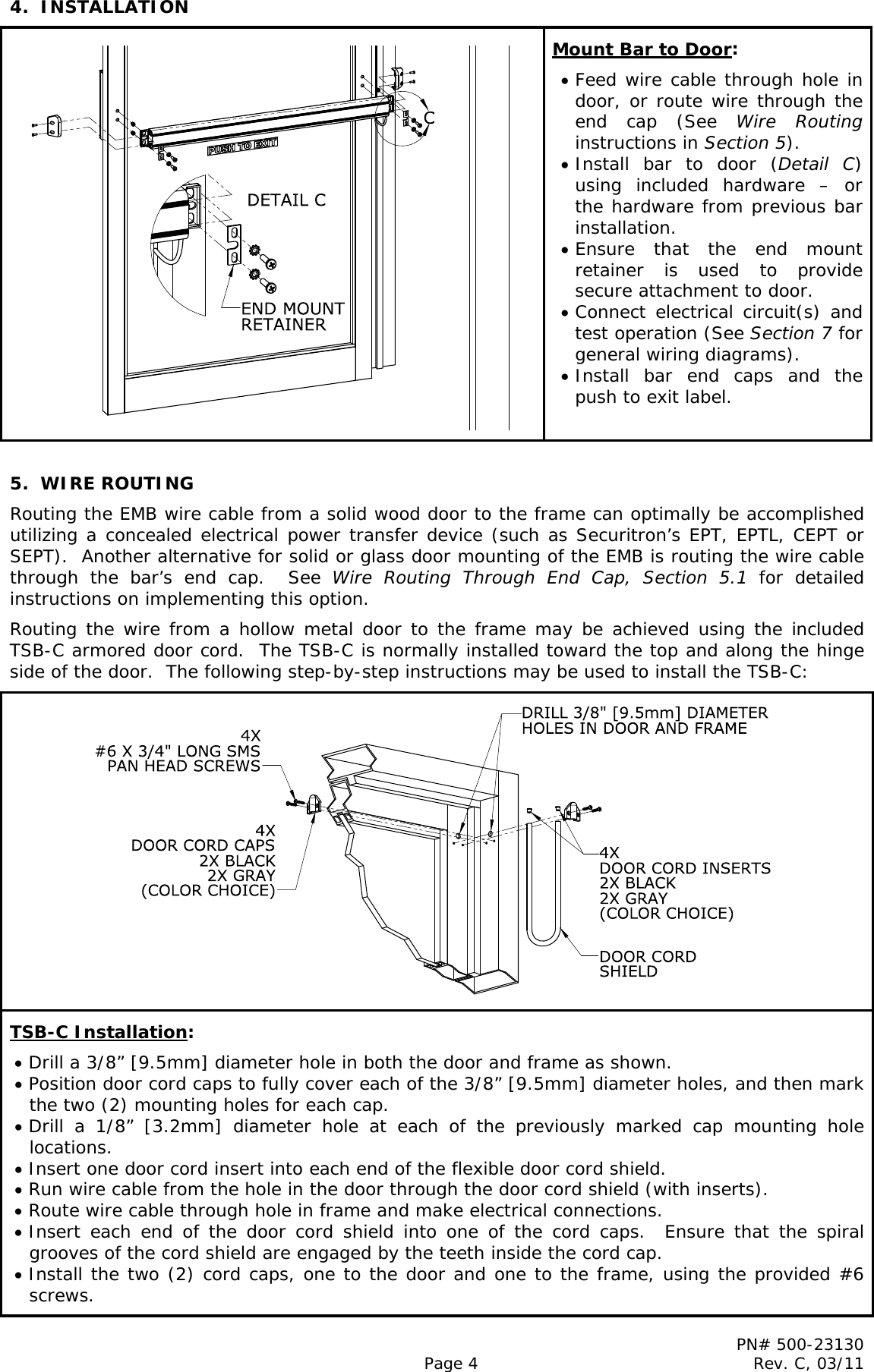 Page 4 of 8 - Securitron - EMB 500-23130_C Installation Instructions I 500-23130 20C