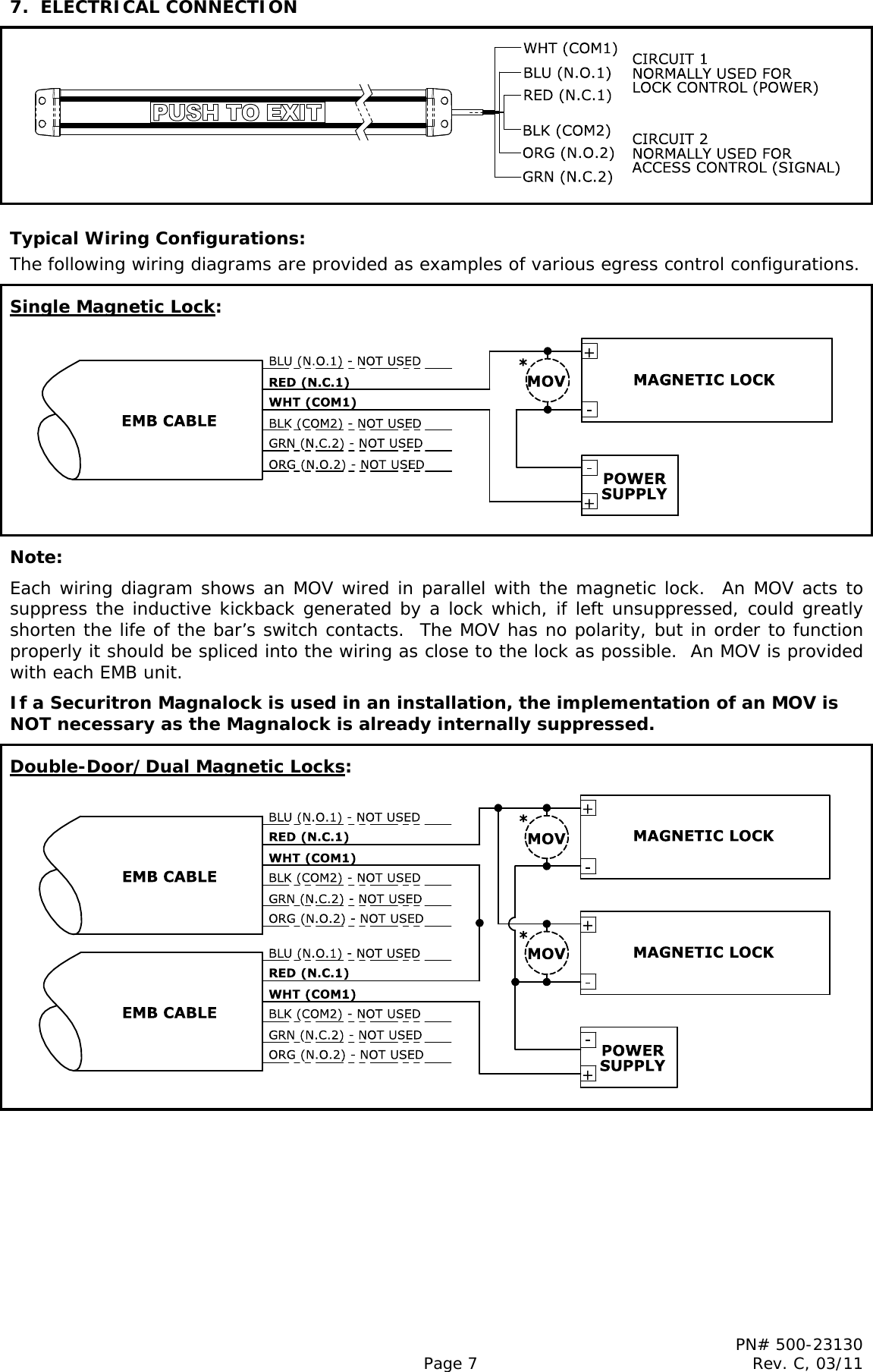 Page 7 of 8 - Securitron - EMB 500-23130_C Installation Instructions I 500-23130 20C