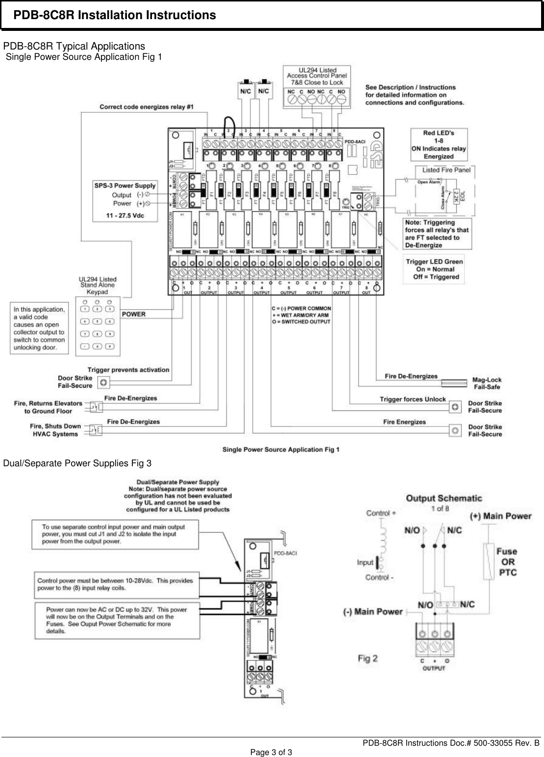 Page 3 of 3 - Securitron PDD9RCT TECHNICAL SALES BULLETIN PDB-8C8R Installation Instructions I 500-33055 B