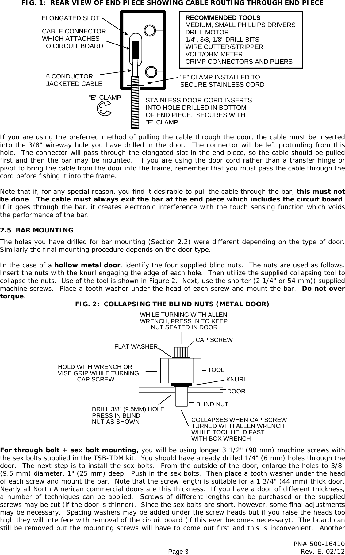 Page 3 of 10 - Securitron - TSB SERIES TS5 Pcb 500-16410_E Installation And Operation Instructions 20SERIES 20 20TS5 20pcb 20500-16410 E