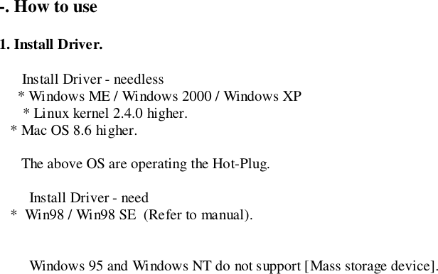 win 98 usb mass storage driver