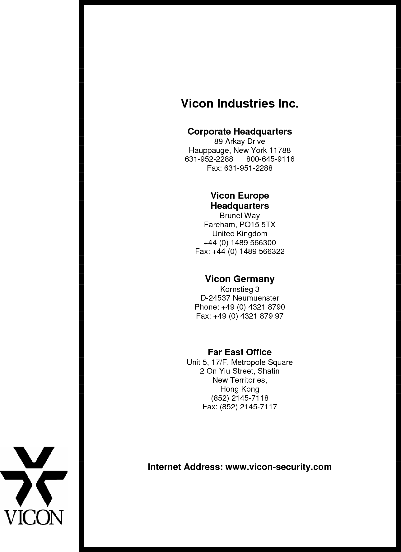 Page 12 of 12 - Security Adam-6050 Iomanual Corporate  User Manual