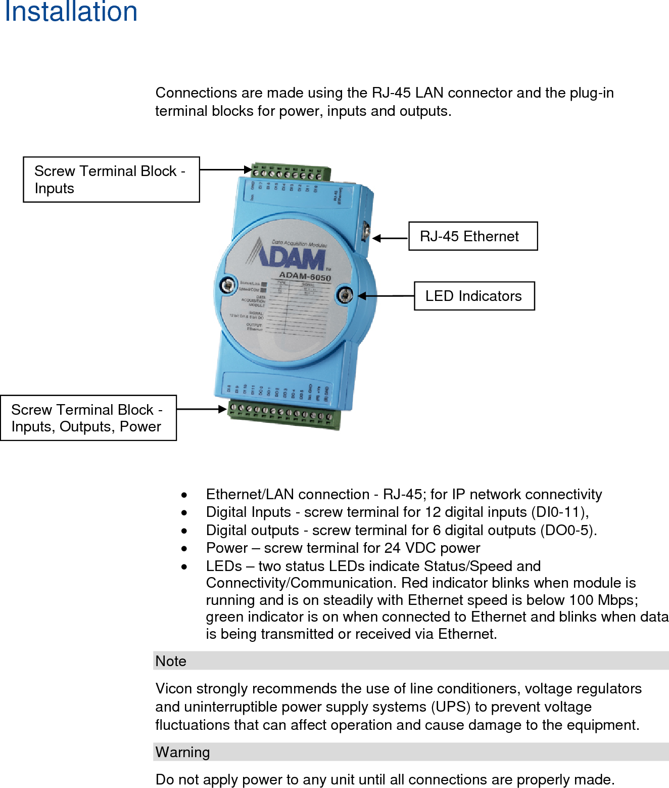 Page 3 of 12 - Security Adam-6050 Iomanual Corporate  User Manual