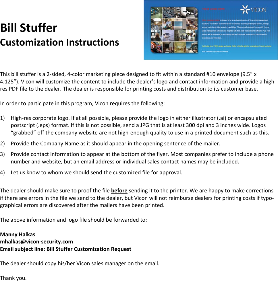 Page 1 of 1 - Security Bill Stuffer-Participation Instructions Publication1 User Manual