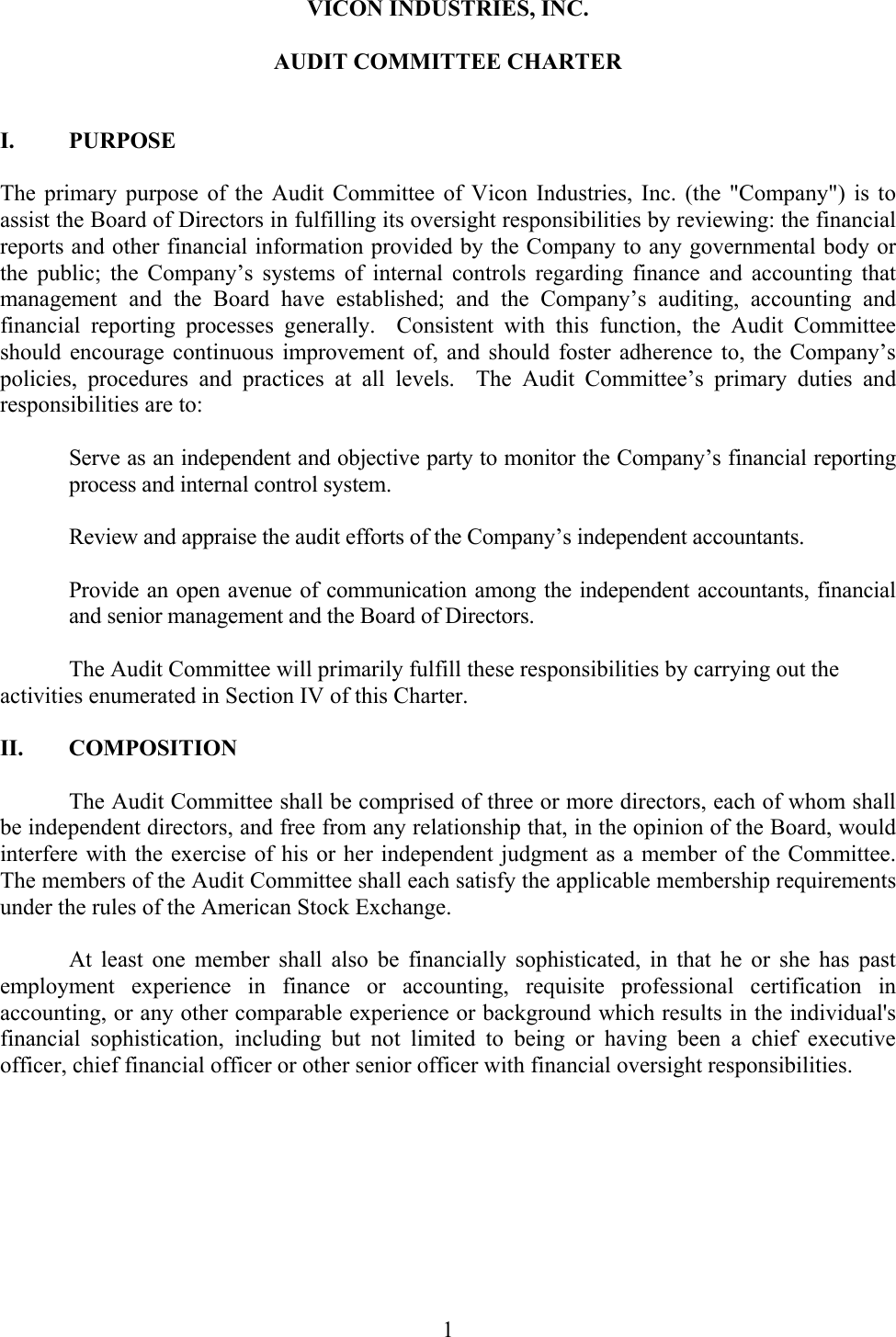 Page 1 of 6 - Security Inv Audit Committee CHARTER User Manual