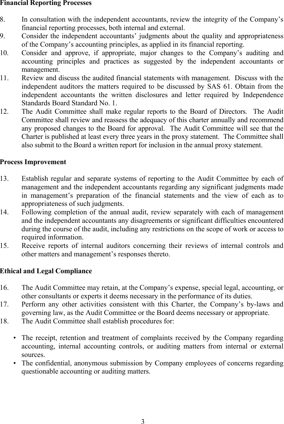 Page 3 of 6 - Security Inv Audit Committee CHARTER User Manual