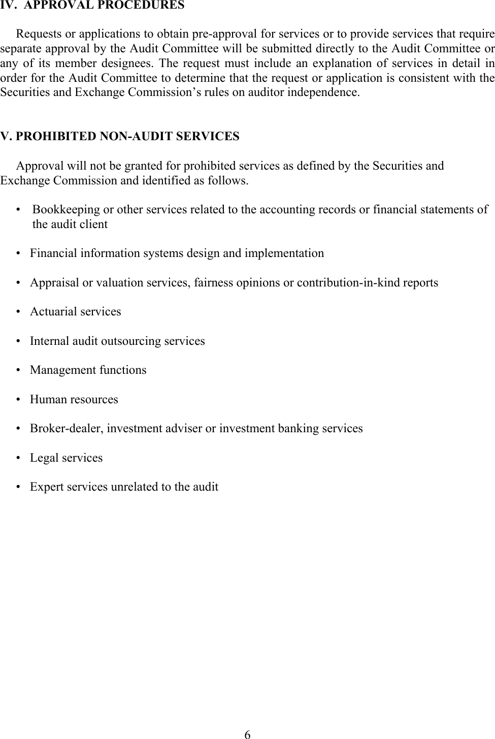 Page 6 of 6 - Security Inv Audit Committee CHARTER User Manual