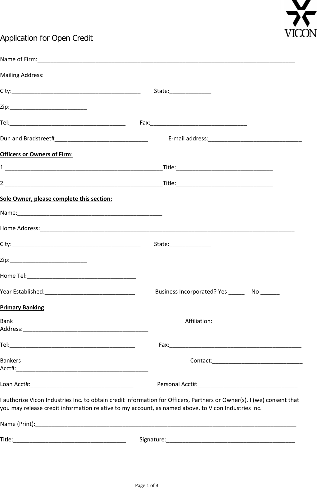 Page 1 of 3 - Security Newdealercreditapplicationform User Manual New Dealer Credit Application Form