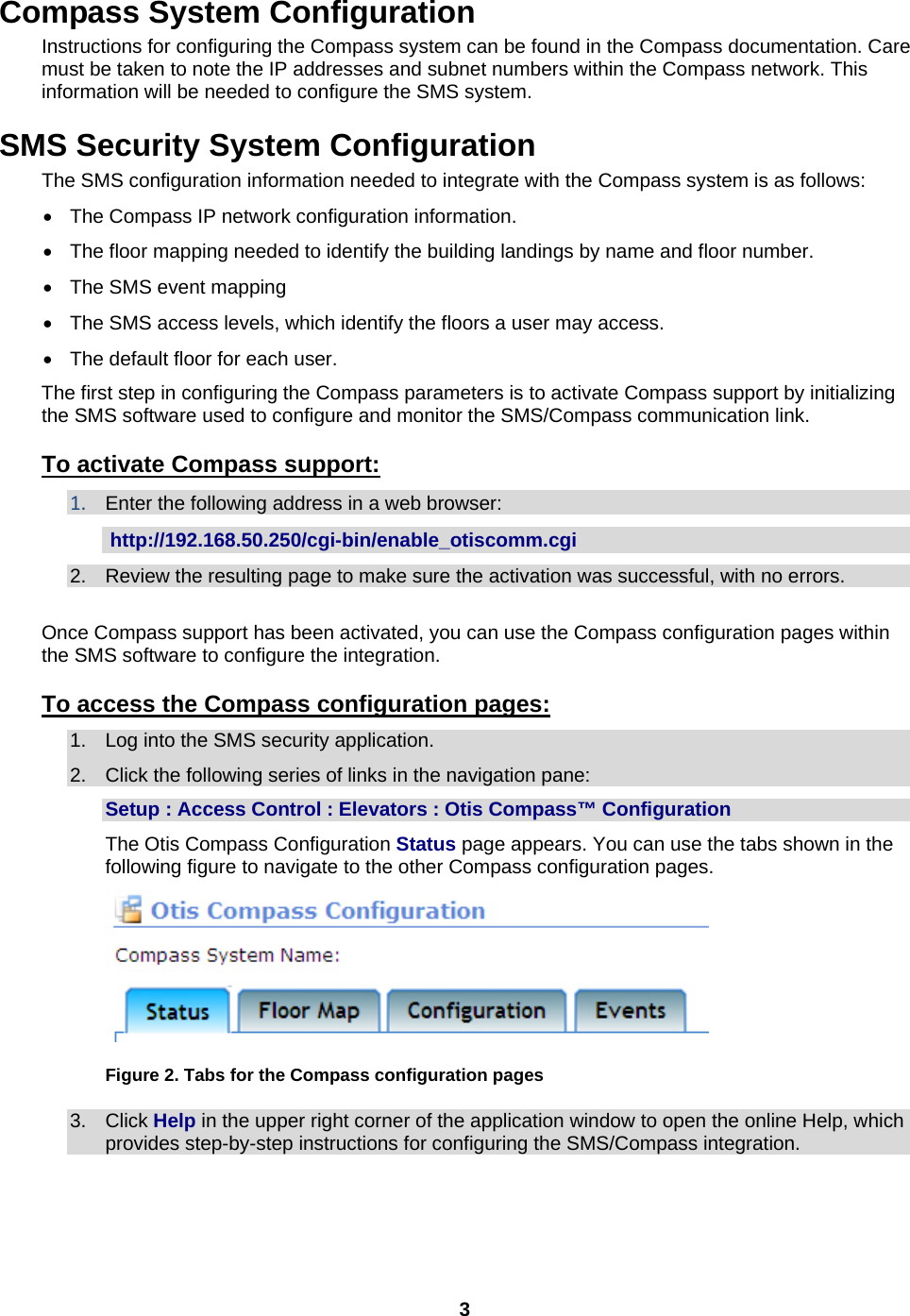 Page 3 of 3 - Security Sms Technote16 Otis Compass(Tm) Integration Elevator Compass Tech Note User Manual Note16