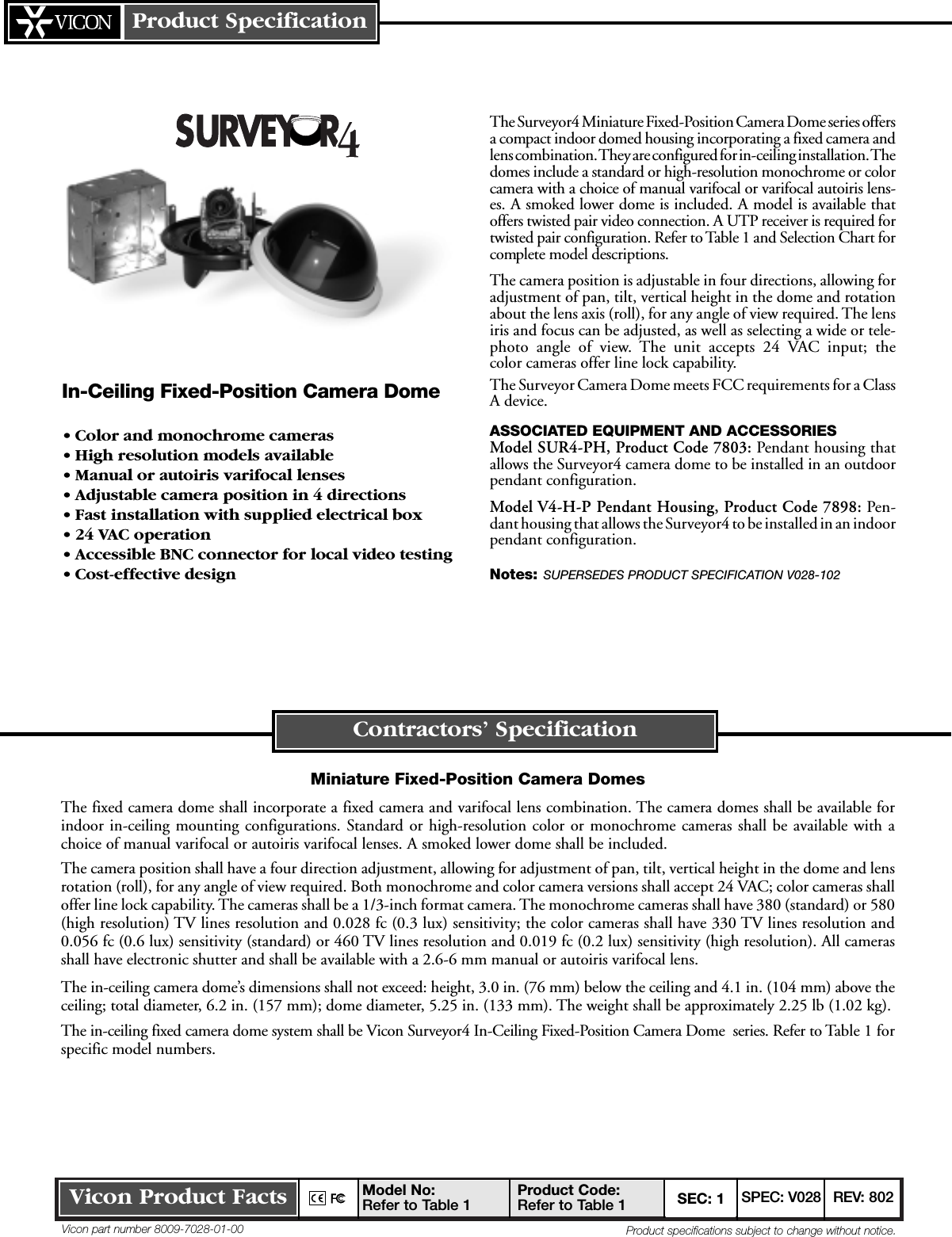 Page 1 of 5 - Security V028-01-00 Spec 028-01-00 User Manual