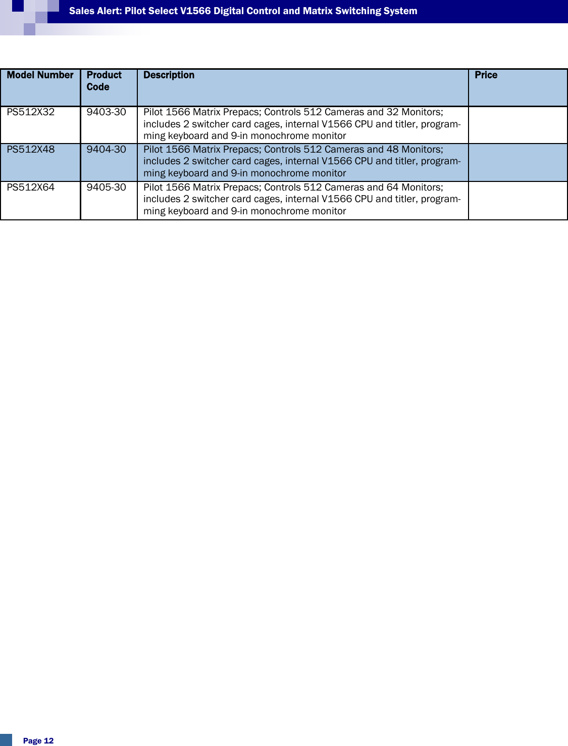 Page 12 of 12 - Security Volumexviinumber5 Pilot Select V1566 Sales Alert User Manual Volume XVIInumber5