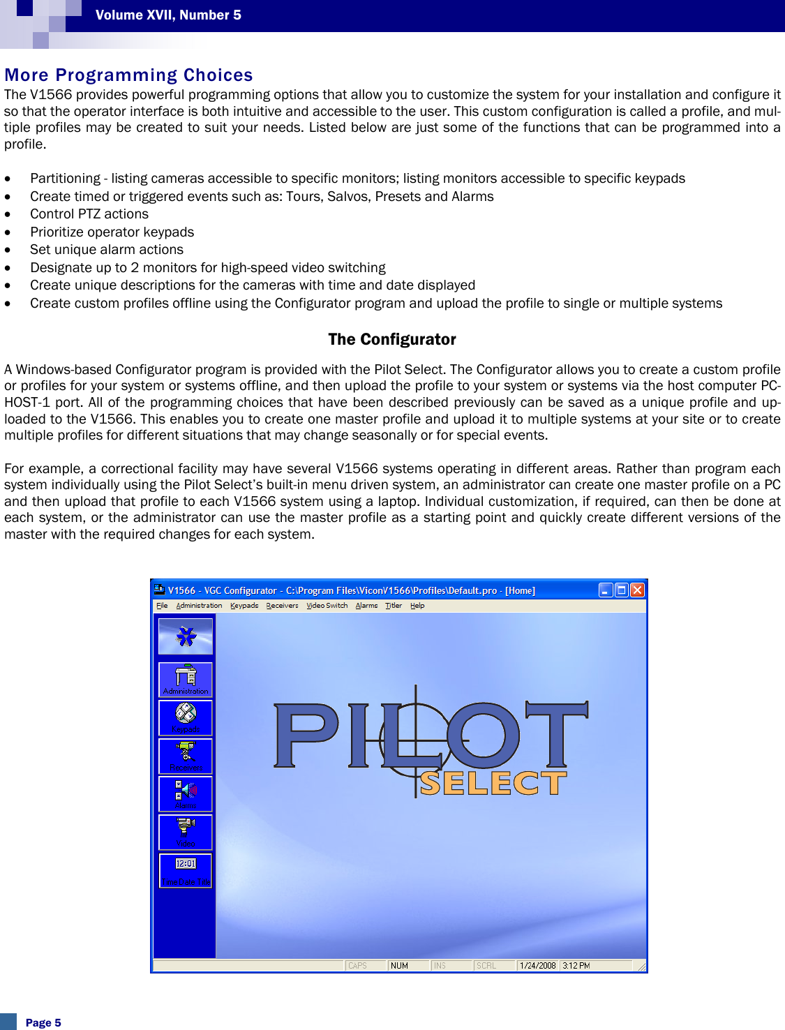 Page 5 of 12 - Security Volumexviinumber5 Pilot Select V1566 Sales Alert User Manual Volume XVIInumber5