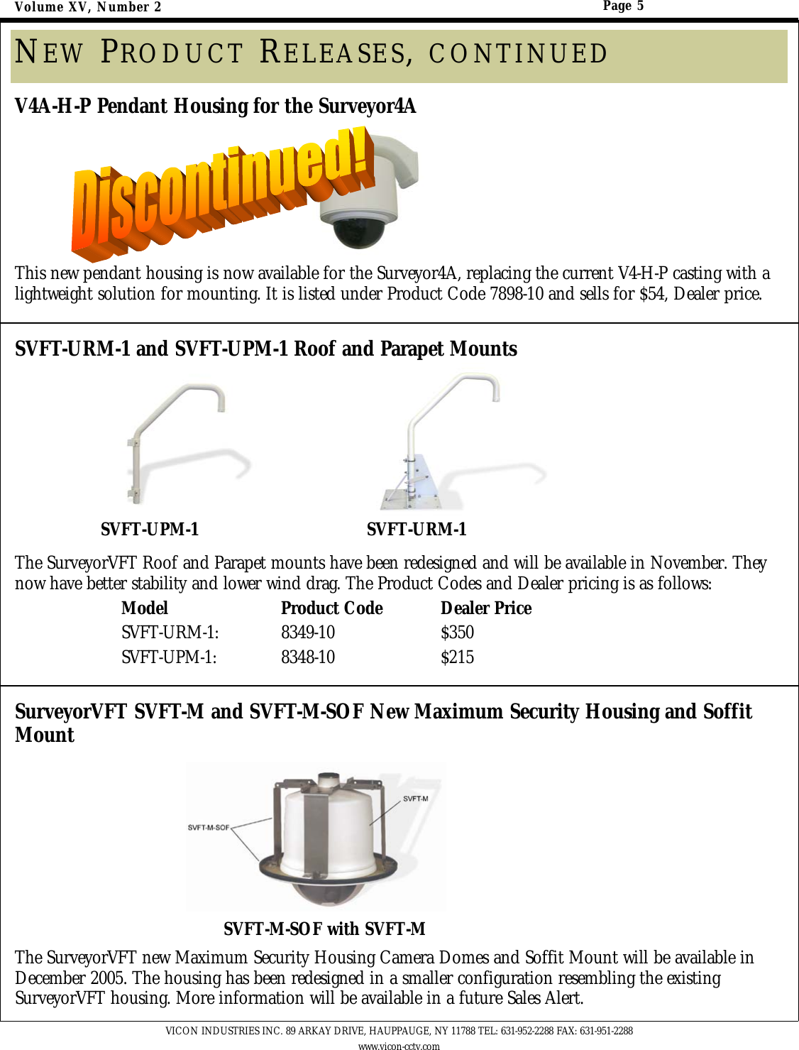 Page 5 of 6 - Security Volumexvnumber2 Sales Alert 7-05 User Manual Volume XVnumber2