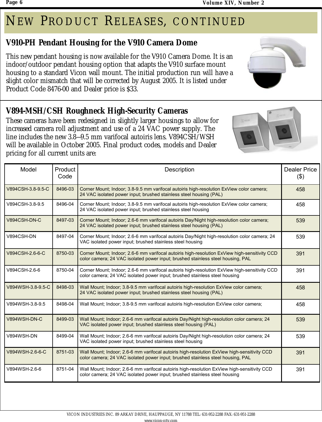 Page 6 of 6 - Security Volumexvnumber2 Sales Alert 7-05 User Manual Volume XVnumber2