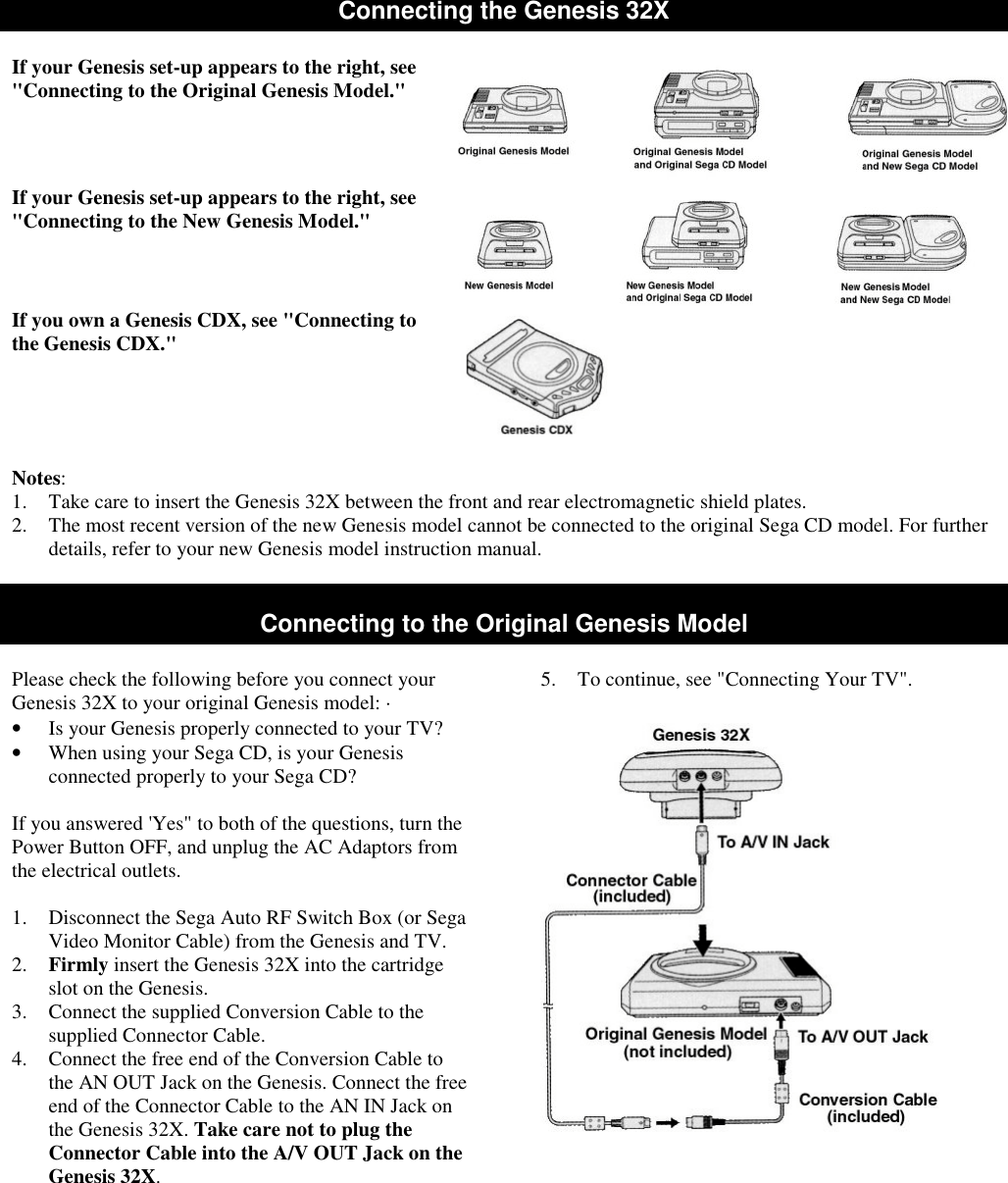 Page 3 of 9 - Sega Sega-Genesis-32X-Instruction-Manual- Genesis 32X Manual  Sega-genesis-32x-instruction-manual