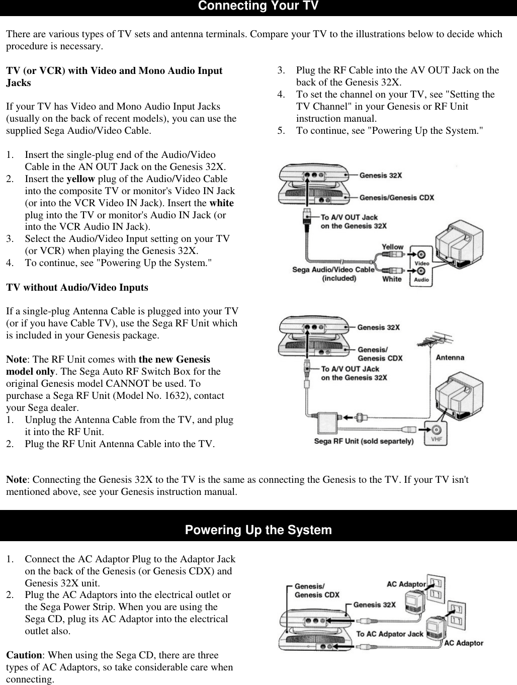 Page 5 of 9 - Sega Sega-Genesis-32X-Instruction-Manual- Genesis 32X Manual  Sega-genesis-32x-instruction-manual