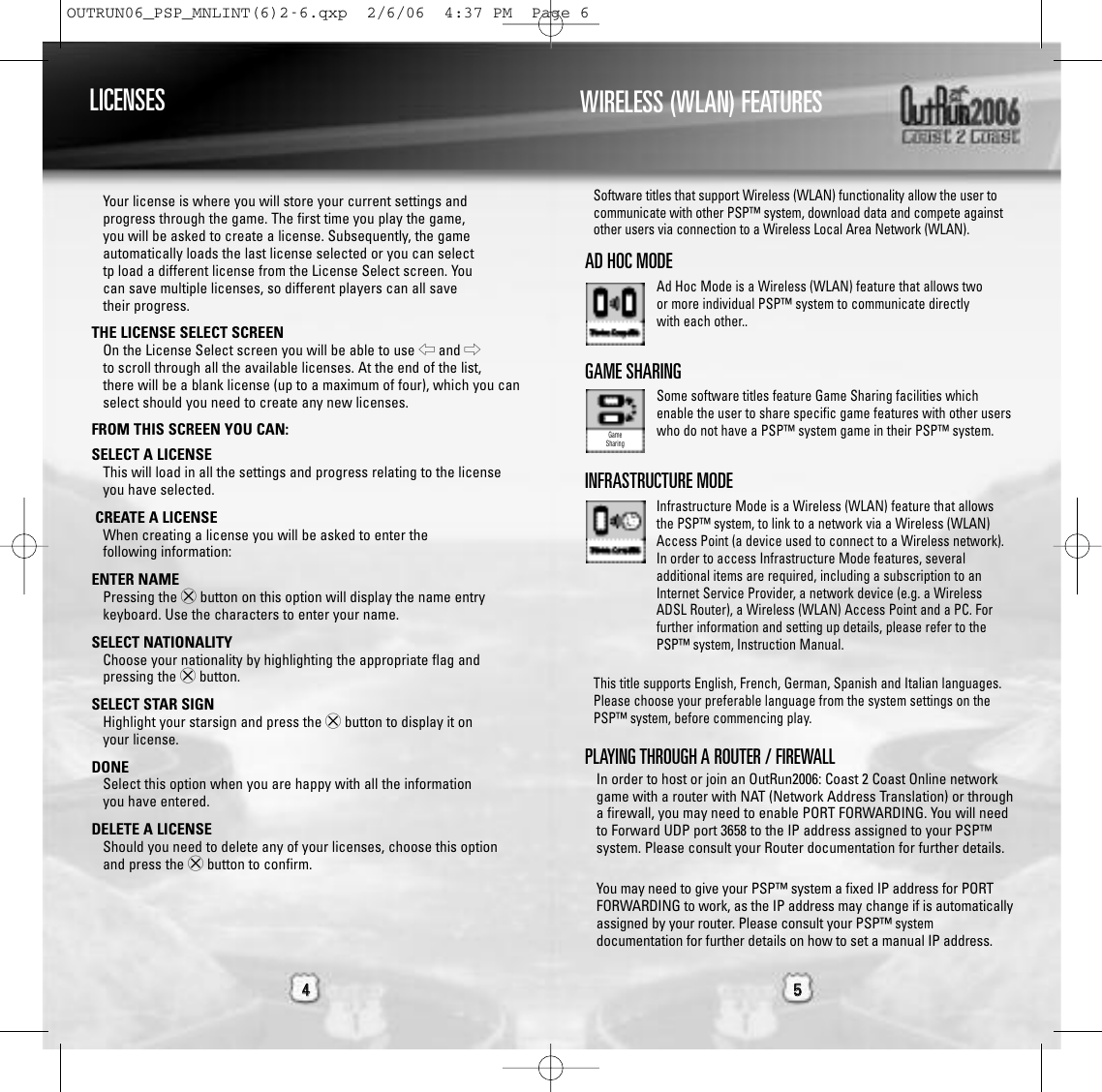 Page 3 of 9 - Sega Sega-Outrun-2006-Coast-2-Coast-Ulus-10064-Users-Manual- _PSP_MNLINT  Sega-outrun-2006-coast-2-coast-ulus-10064-users-manual