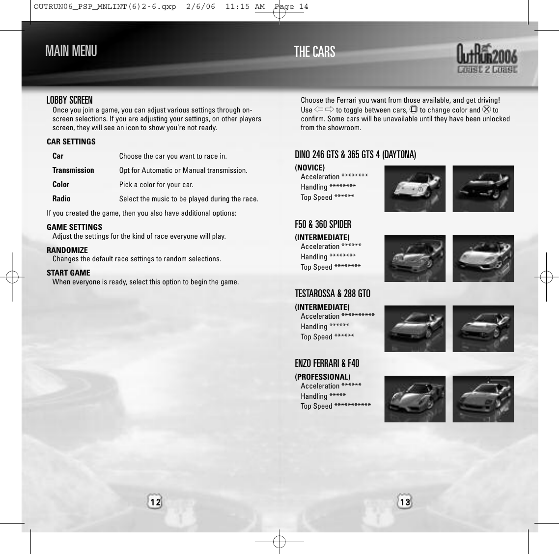 Page 7 of 9 - Sega Sega-Outrun-2006-Coast-2-Coast-Ulus-10064-Users-Manual- _PSP_MNLINT  Sega-outrun-2006-coast-2-coast-ulus-10064-users-manual