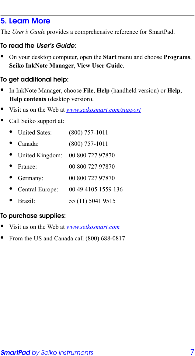 Page 7 of 8 - Seiko-Instruments Seiko-Instruments-Seiko-Instruments-Water-Pump-S11-Users-Manual- QuickStartSP0  Seiko-instruments-seiko-instruments-water-pump-s11-users-manual