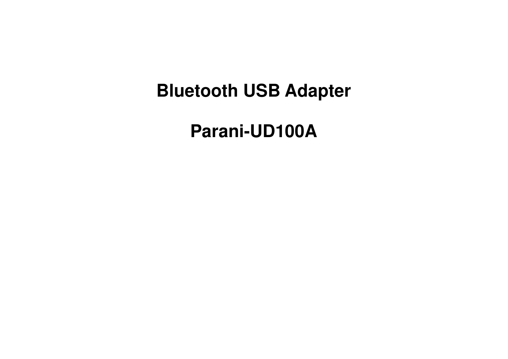     Bluetooth USB Adapter  Parani-UD100A