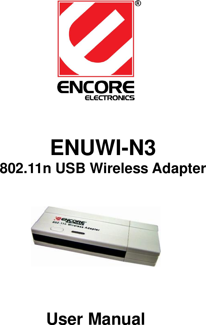   ENUWI-N3 802.11n USB Wireless Adapter          User Manual      