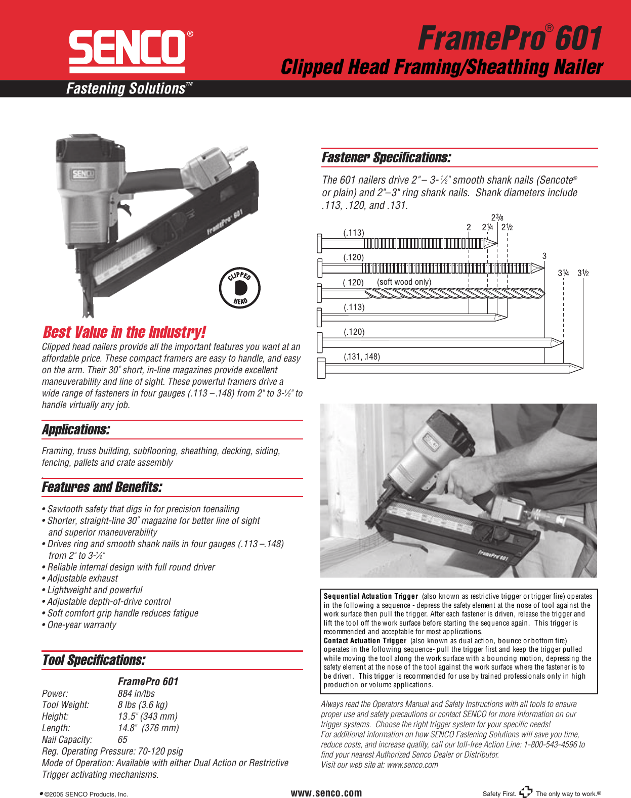 Senco 601 Users Manual FramePro 601/651