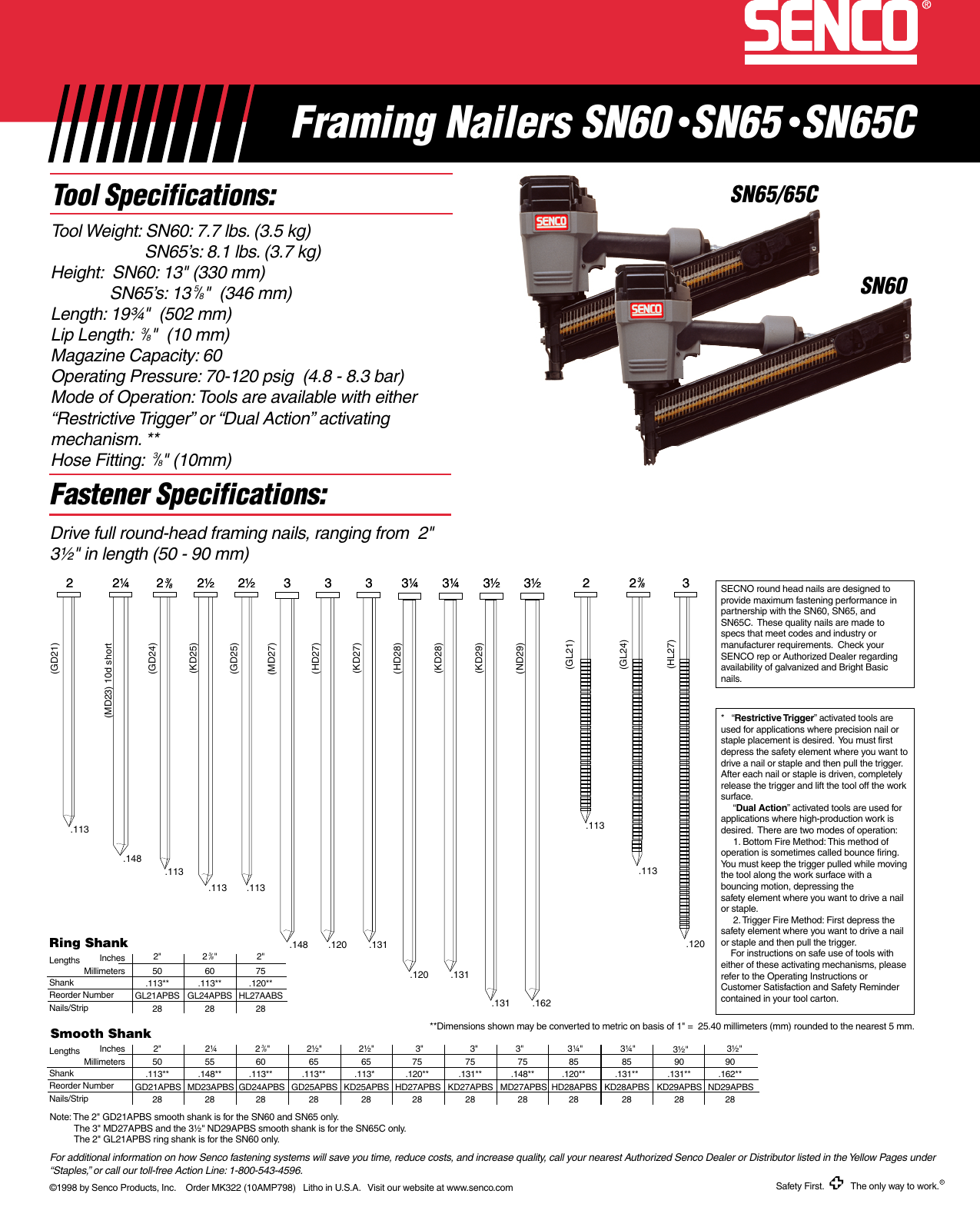 Page 2 of 2 - Senco Senco-Sn60-Users-Manual- SN60_65back  Senco-sn60-users-manual