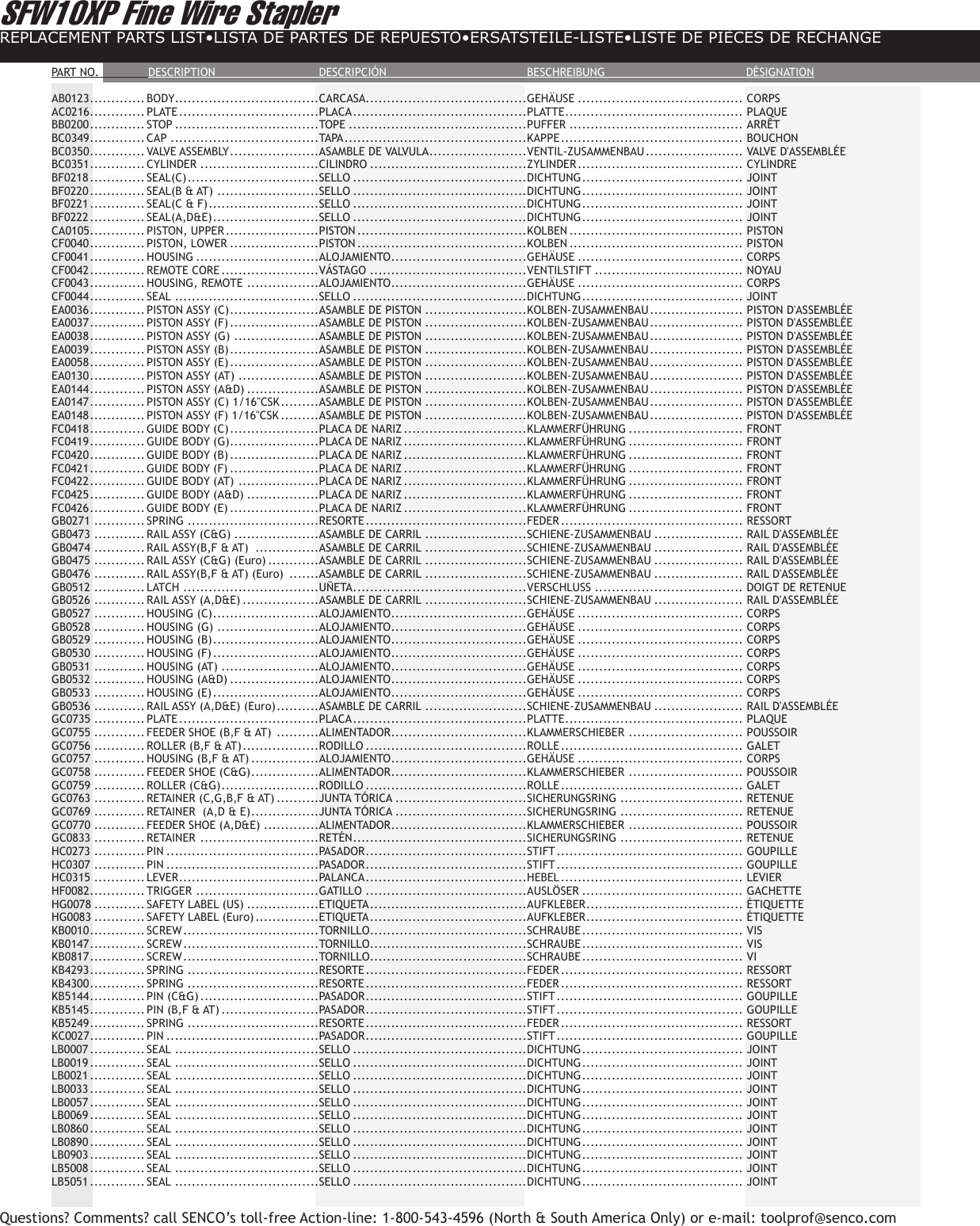 Page 4 of 4 - Senco Senco-Yk0321-Users-Manual- SFW10XP  Senco-yk0321-users-manual