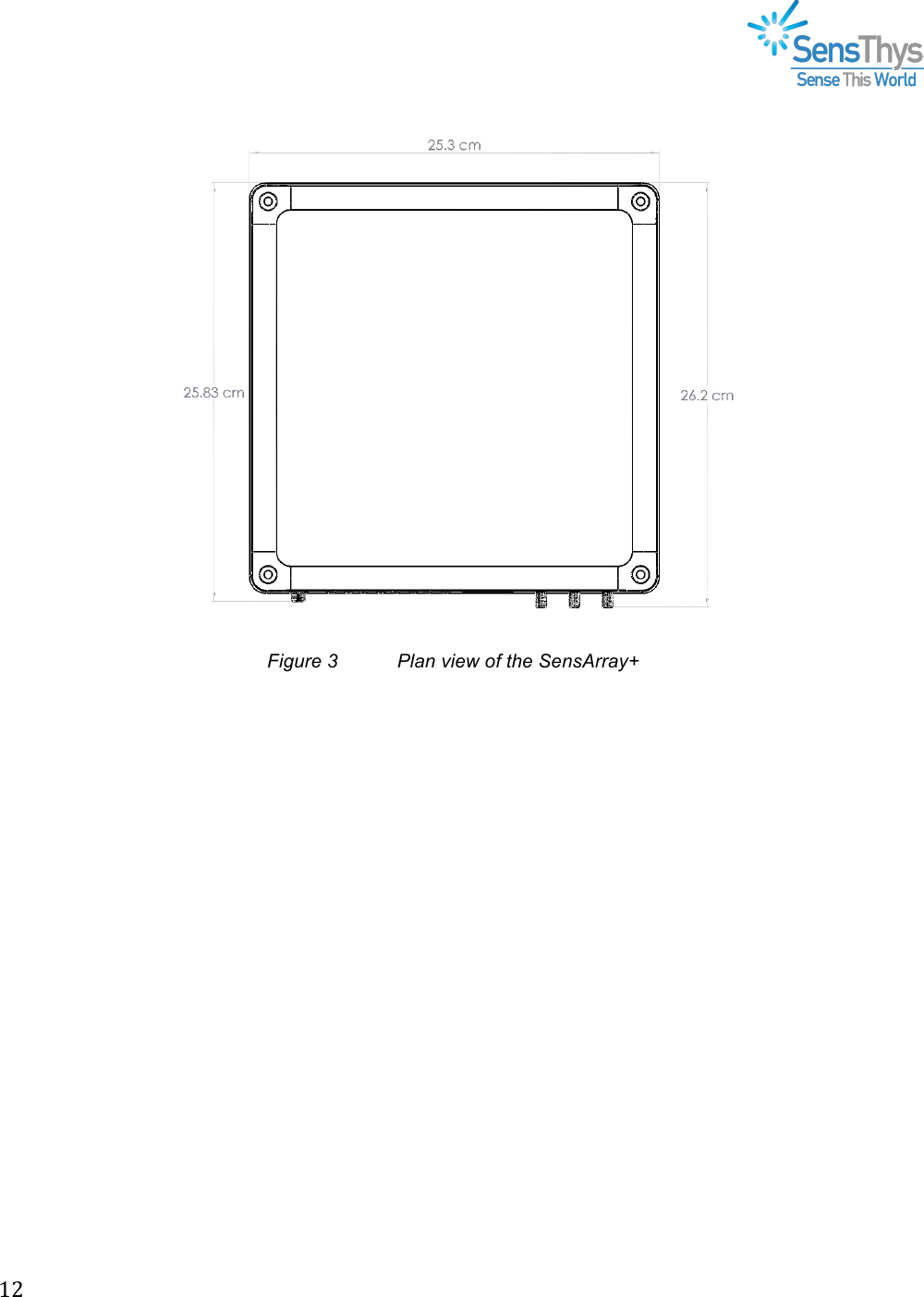 !&quot;#!!!!!Figure 3   Plan view of the SensArray+  