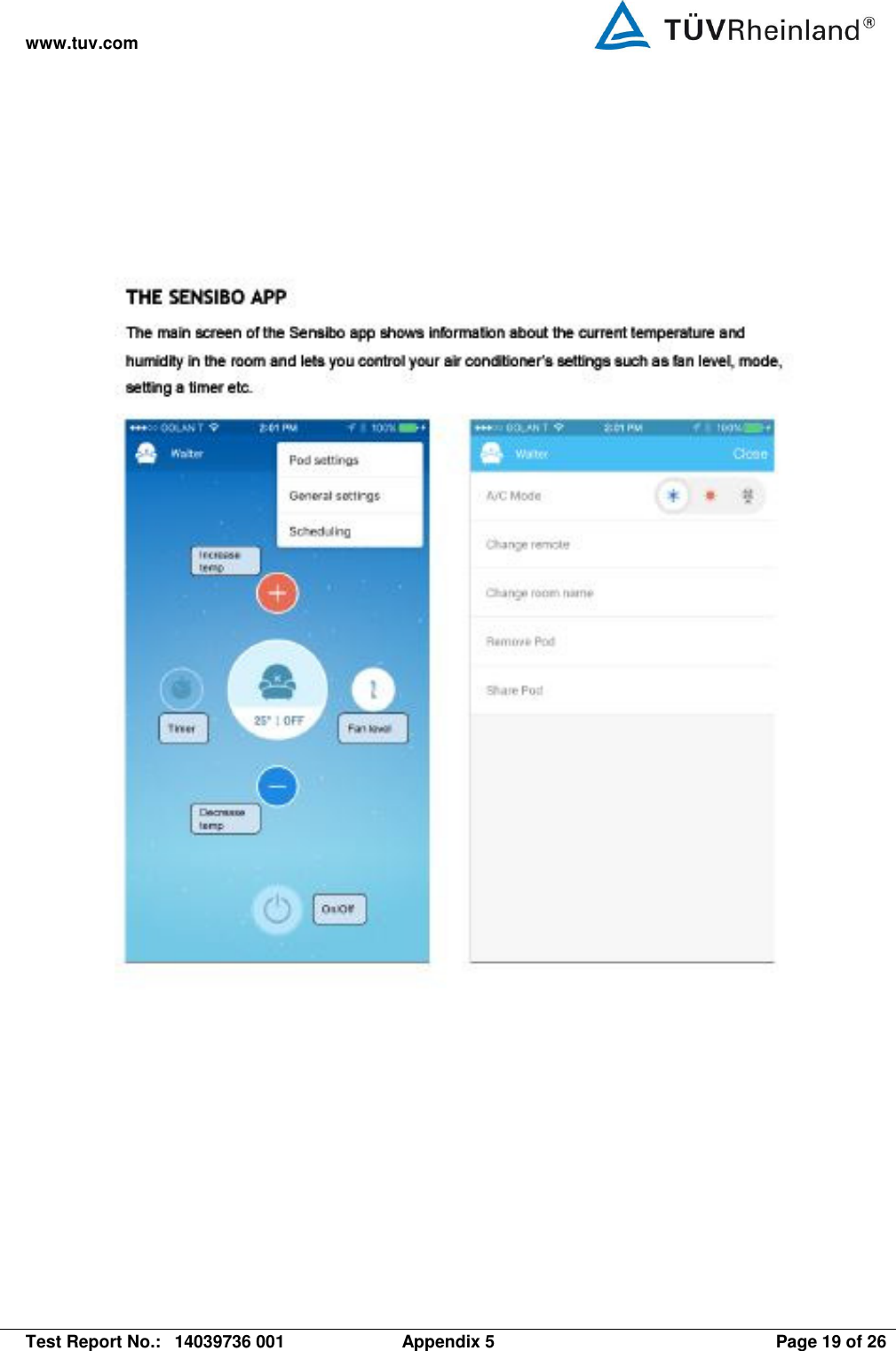 www.tuv.com   Test Report No.:  14039736 001  Appendix 5  Page 19 of 26 