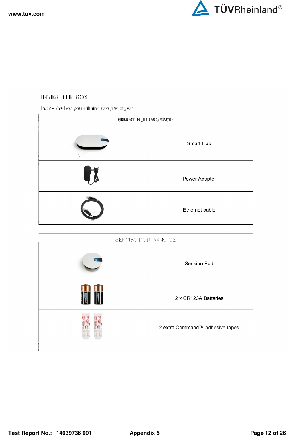 www.tuv.com   Test Report No.:  14039736 001  Appendix 5  Page 12 of 26 